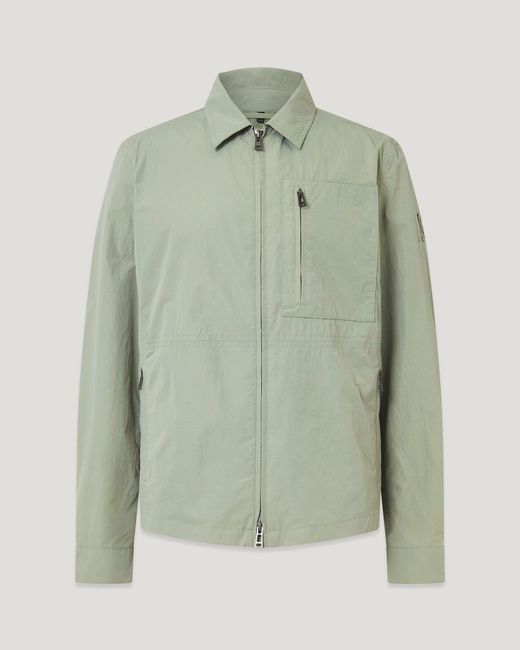 Belstaff Green Men's Grid Overshirt Alpha Nylon for men