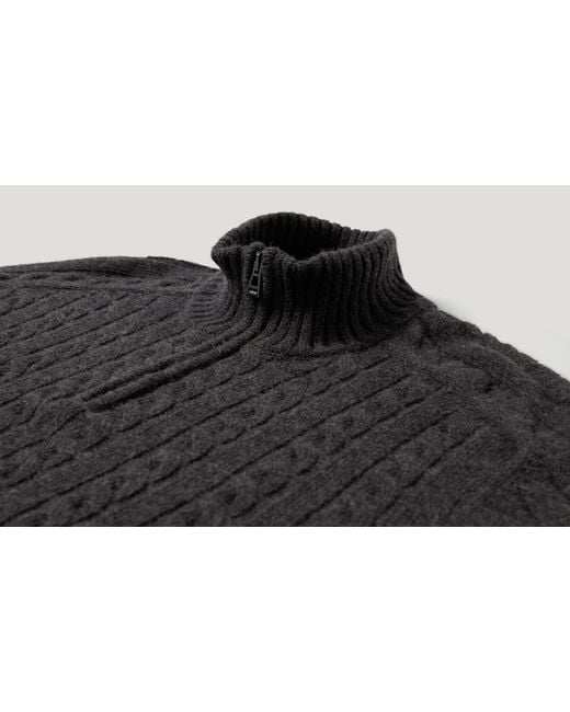 Belstaff Blue Men's Westport Quarter Zip Wool Cotton Blend for men
