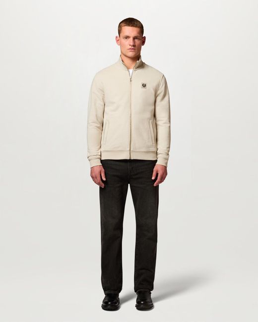 Belstaff Natural Men's Full Zip Sweatshirt Cotton Fleece for men