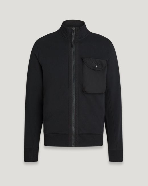 Belstaff Black Transit Full Zip Sweatshirt for men