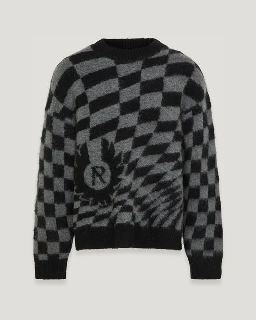 Maglione Con Motivo A Scacchiera X Represent Uomo Misto Lana Alpaca di Belstaff in Black da Uomo