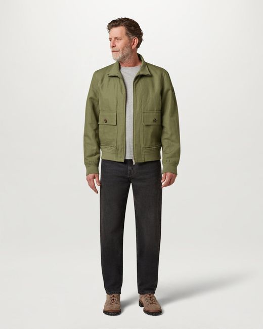 Belstaff Green Men's Helston Jacket Tailored Linen Cotton Twill for men