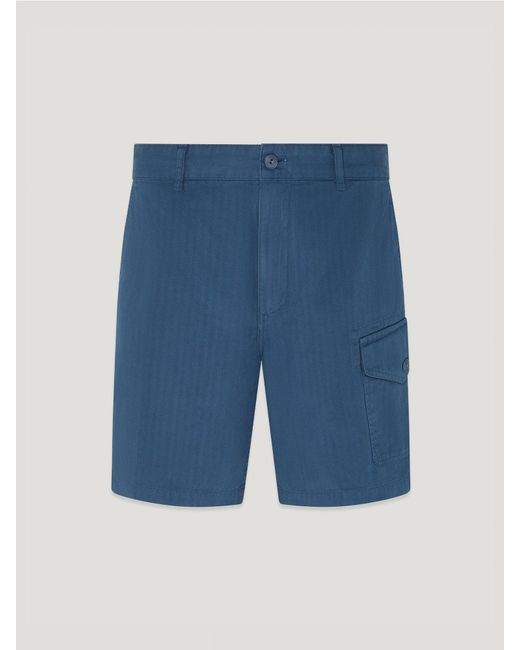 Belstaff Blue Cs60 Cargo Short Garment Dye Cotton Blend Size Us for men