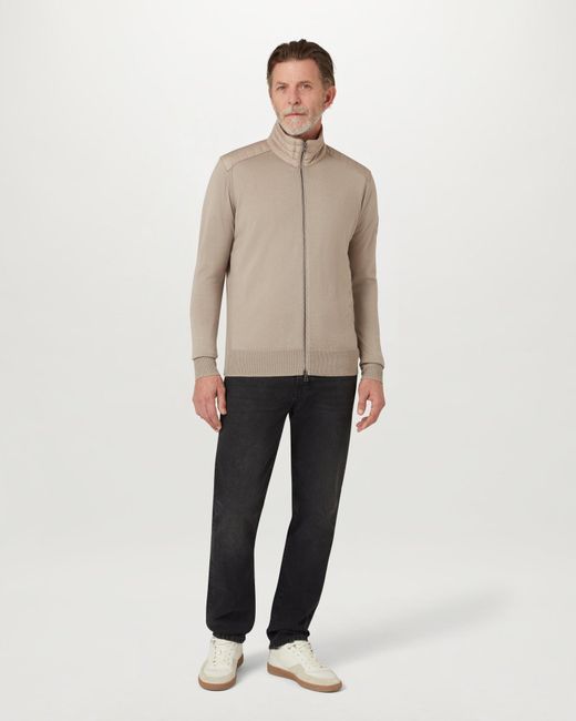 Belstaff Natural Men's Kelby Zip Cardigan Merino Wool for men