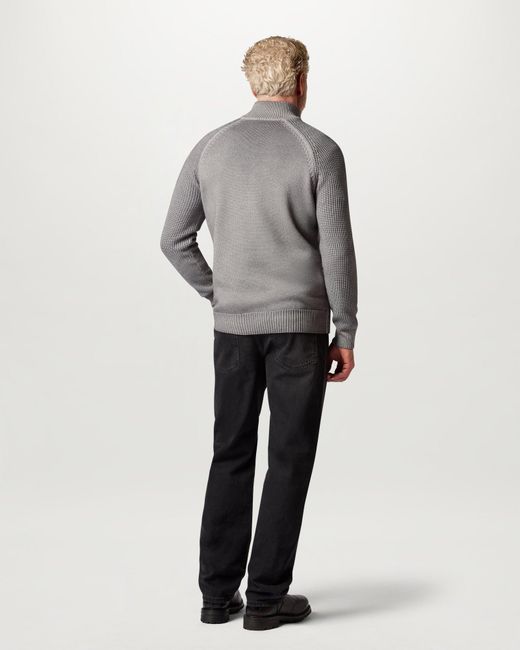 Belstaff Gray Men's Garment Dye Aspect Quarter Zip Merino Wool for men
