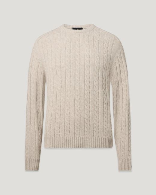 Belstaff Natural Men's Westport Crew Neck Wool Cotton Blend for men