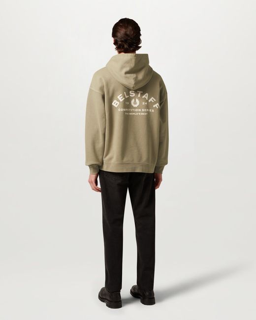 Belstaff Natural Men's Competition Hoodie Heavyweight Cotton Fleece for men