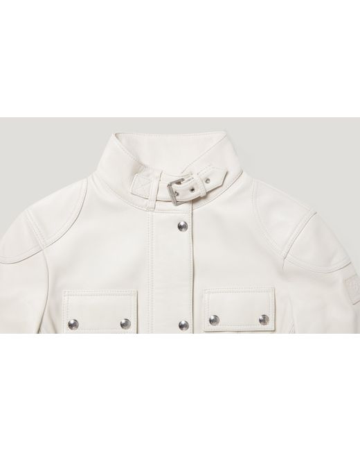 Belstaff Natural Gangster Jacket Matt Nappa Size Us 6