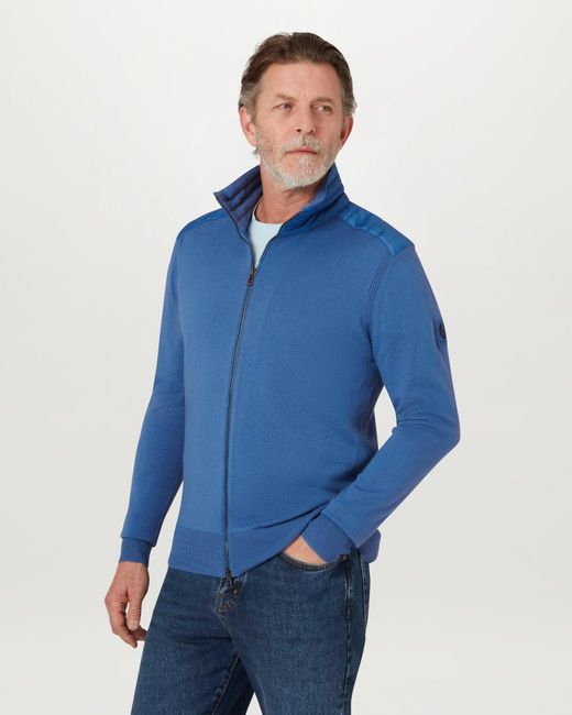 Belstaff Blue Men's Kelby Zip Cardigan Merino Wool for men