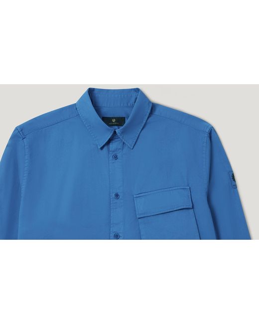Belstaff Blue Men's Scale Shirt Garment Dye Cotton for men