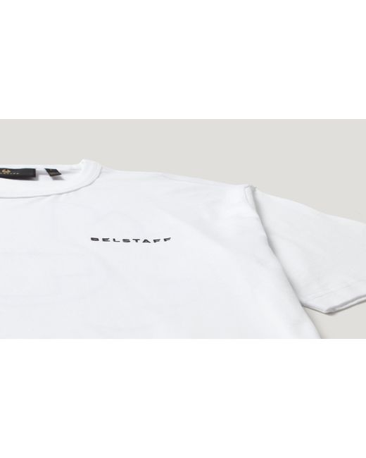 Belstaff White Men's Border T-shirt Cotton Jersey for men