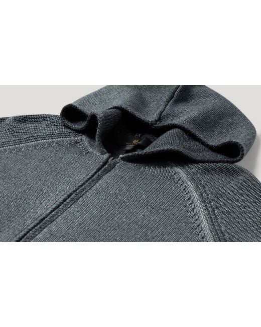 Belstaff Gray Men's Garment Dye Aspect Full Zip Merino Wool for men