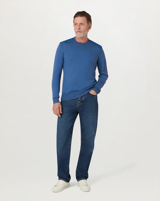 Belstaff Blue Men's Kerrigan Crewneck Jumper Merino Wool for men