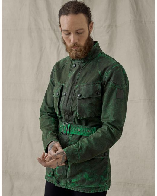 Belstaff Sammy Miller Cotton Jacket in Green for Men | Lyst UK