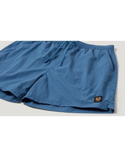 Belstaff Blue Men's Clipper Swimshort Textured Nylon for men