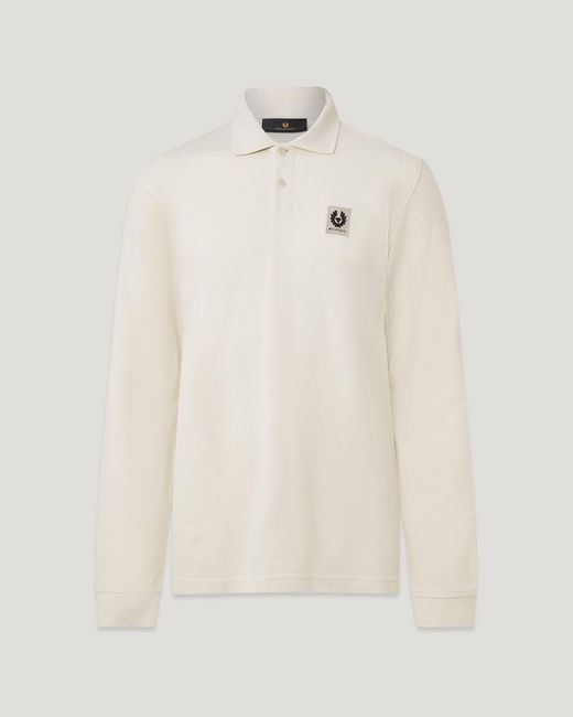 Belstaff Natural Men's Long Sleeved Polo Cotton Pique for men