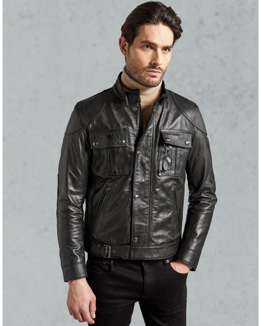Belstaff Gangster 2.0 Leather Jacket in Black for Men - Lyst