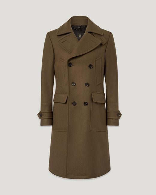 Belstaff Green Men's Milford Coat Wool Cashmere Blend for men