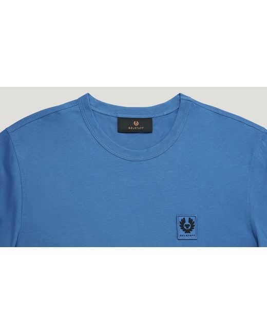 Belstaff Blue Short Sleeved Logo Patch T-Shirt for men