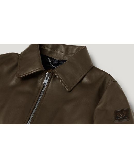 Belstaff Green Men's Pilot Jacket Oiled Nappa for men