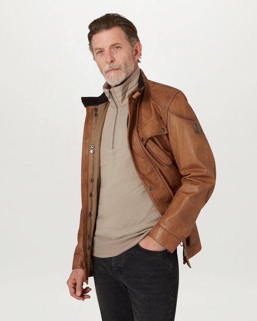 Belstaff Natural Men's Kilmington Quarter Zip Jumper Merino Wool for men