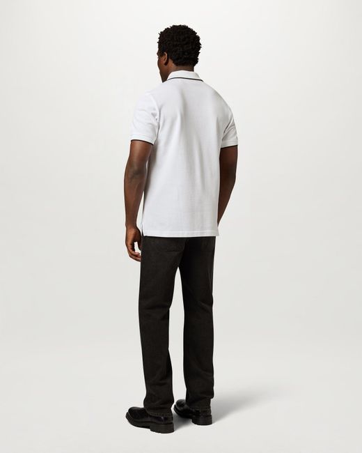 Belstaff White Men's Tipped Polo Cotton Pique for men