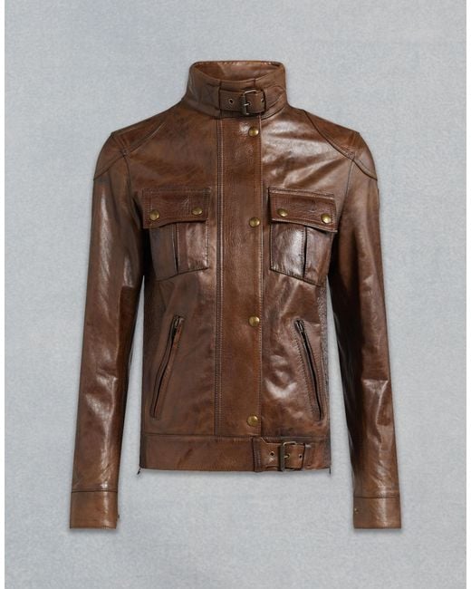 Belstaff Gangster Leather Jacket in Cognac (Brown) | Lyst