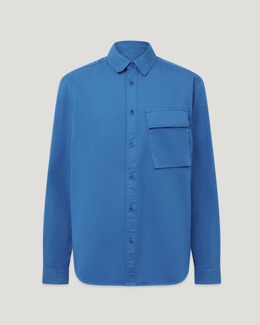 Belstaff Blue Men's Scale Shirt Garment Dye Cotton for men