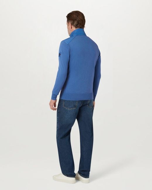 Belstaff Blue Men's Kilmington Quarter Zip Jumper Merino Wool for men
