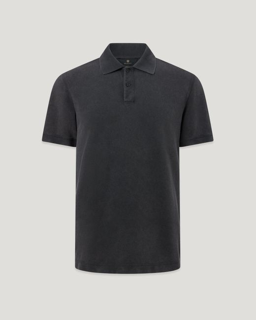 Belstaff Black Men's Valley Garment Dye Polo Cotton. Cotton for men