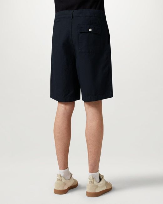 Belstaff Blue Men's Maritime Short Garment Dye Cotton Linen for men