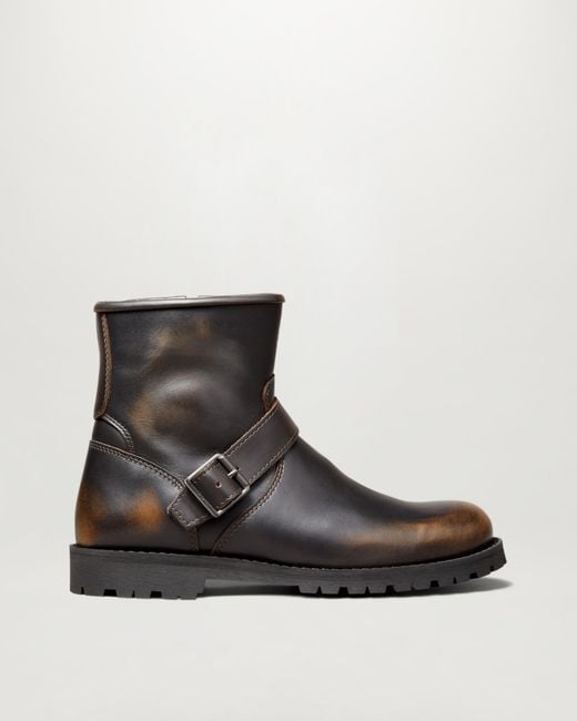 Belstaff Black Men's Trialmaster Motorcycle Boots Brushed Leather for men