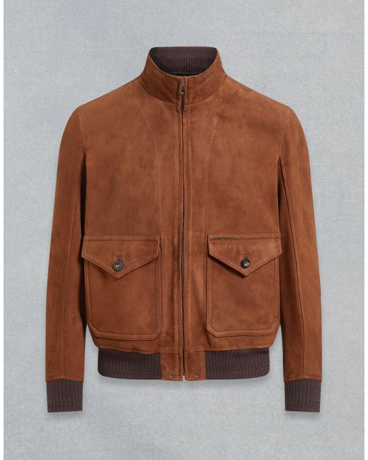 Belstaff Brown Hughes Leather Jacket for men