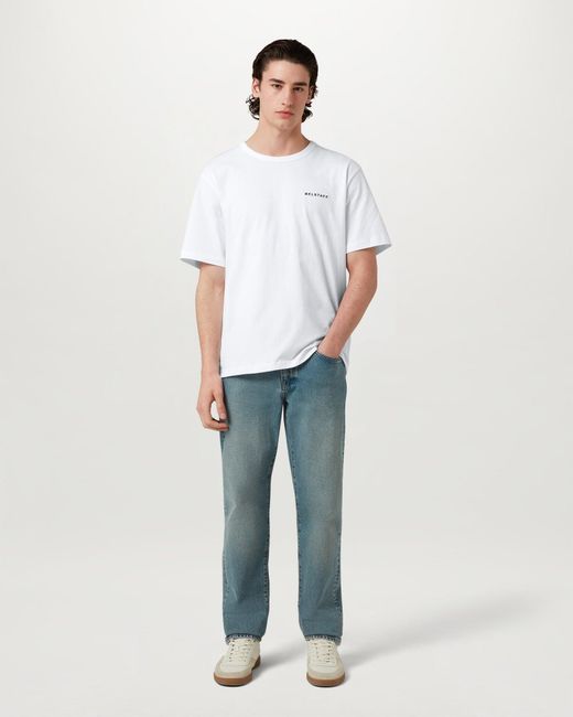 Belstaff White Men's Border T-shirt Cotton Jersey for men