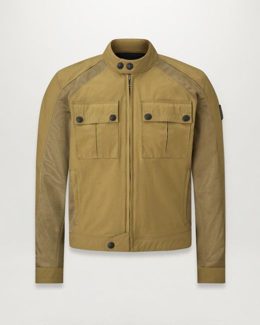 Belstaff Green Men's Temple Motorcycle Jacket Technical Nylon Olive Size 2xl for men