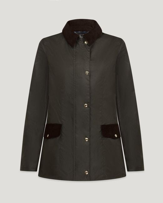 Belstaff Black Women's Burghley Jacket Waxed Cotton