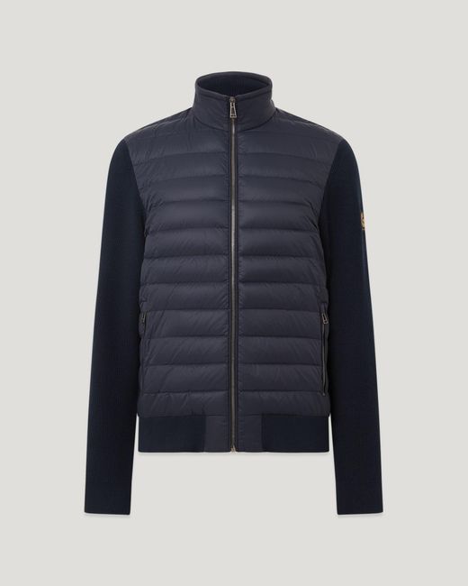 Belstaff Blue Men's Control Cardigan Hybrid Down Knit for men