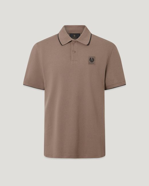 Belstaff Brown Men's Tipped Polo Cotton Pique for men