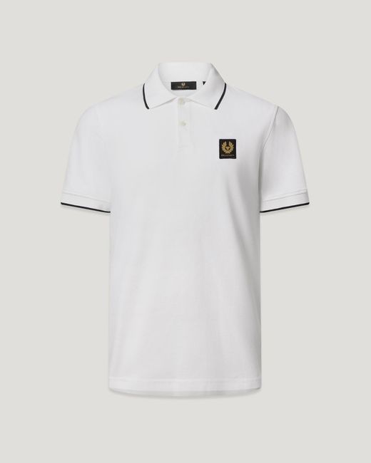Belstaff White Men's Tipped Polo Cotton Pique for men