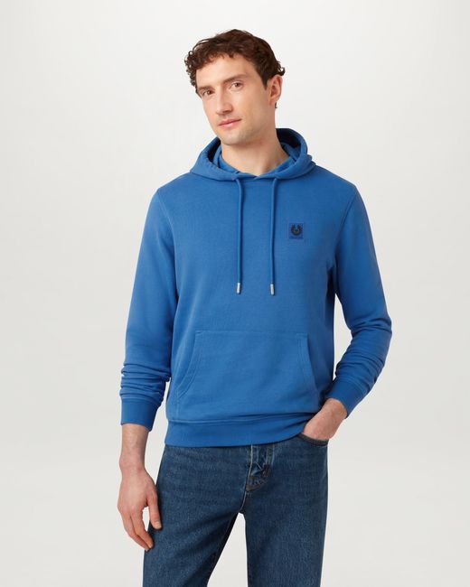 Belstaff Blue Men's Hoodie Cotton Fleece for men