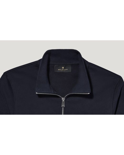 Belstaff Blue Men's Full Zip Sweatshirt Cotton Fleece for men