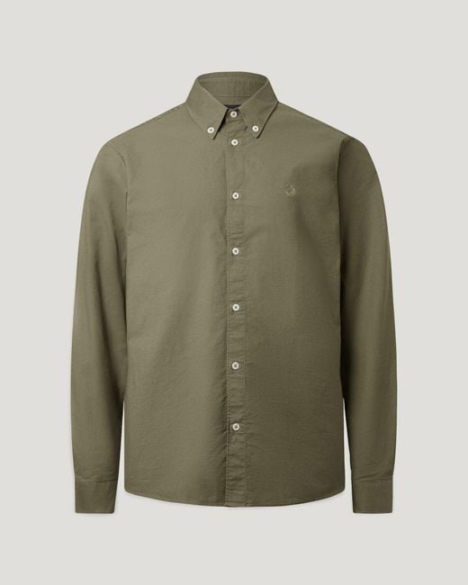 Belstaff Green Men's Street Shirt Compact Cotton Oxford for men
