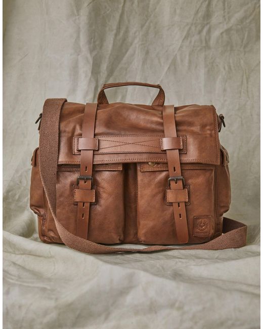 Belstaff Brown Colonial Messenger Shoulder Bag for men