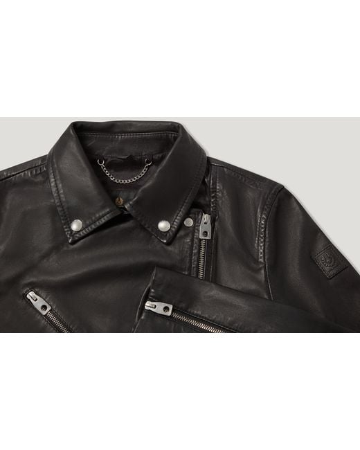 Belstaff Black Women's Sienna Biker Jacket Lamb Nappa