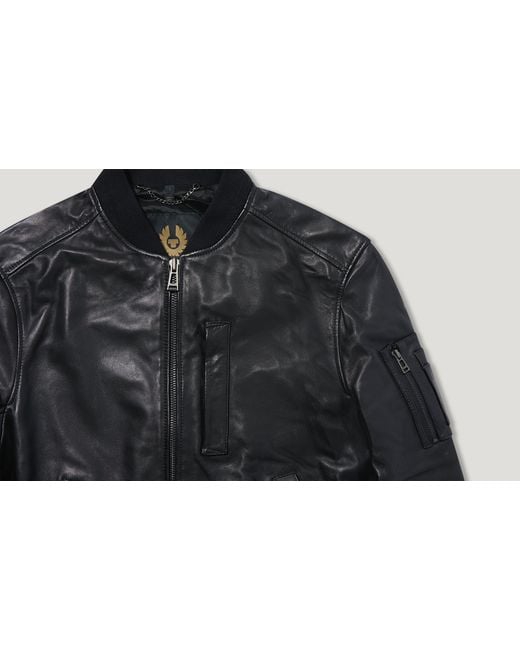 Belstaff Black Men's Marker Jacket Tumbled Leather for men