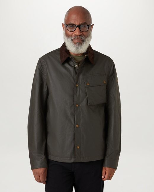 Belstaff Black Men's Ground Jacket Waxed Cotton for men