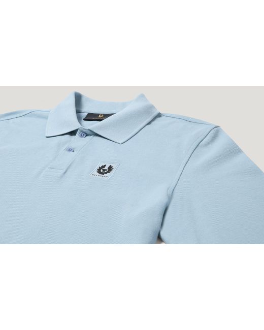 Belstaff Blue Men's Long Sleeved Polo Cotton Pique for men