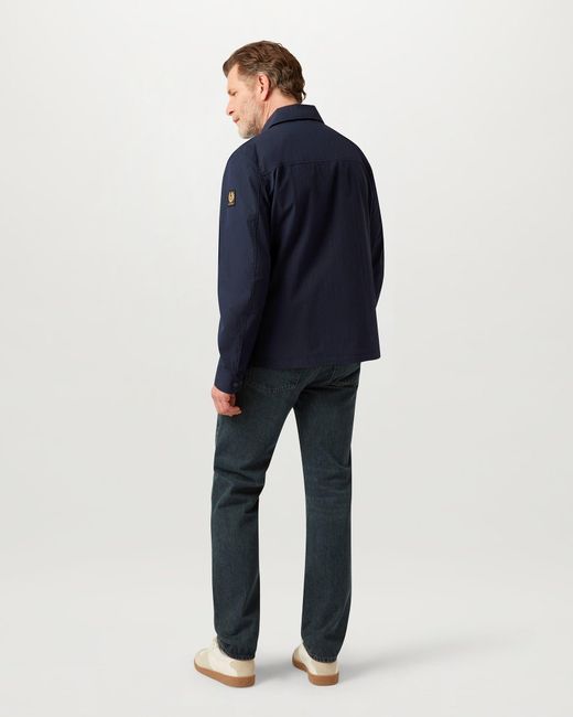 Belstaff Blue Men's Cargo Overshirt Compact Technical Cotton for men