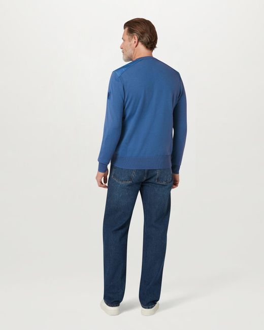 Belstaff Blue Men's Kerrigan Crewneck Jumper Merino Wool for men
