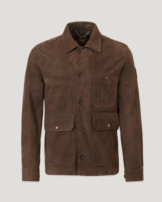 Belstaff Brown Men's Trail Jacket Goatskin Suede for men